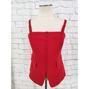 Haver & Blair Red Top Preppy Coastal Chic Clean Girl Copenhagen Stretch Small